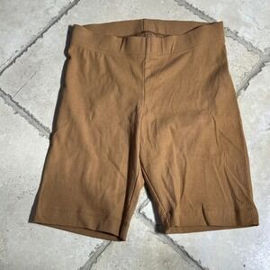 NWT Old Navy Ribbed Bike Shorts Women Tan Brown Size S Stretch Comfort Casual